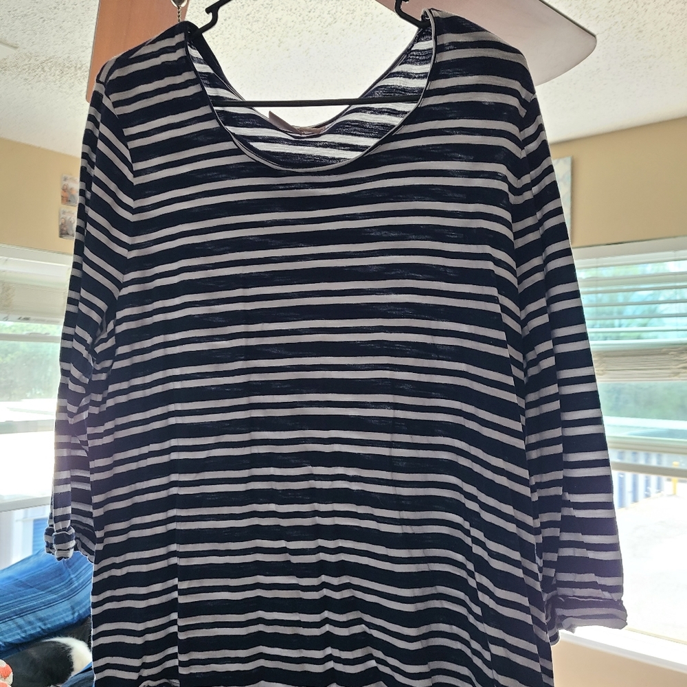 Blue and white stripped shirt
